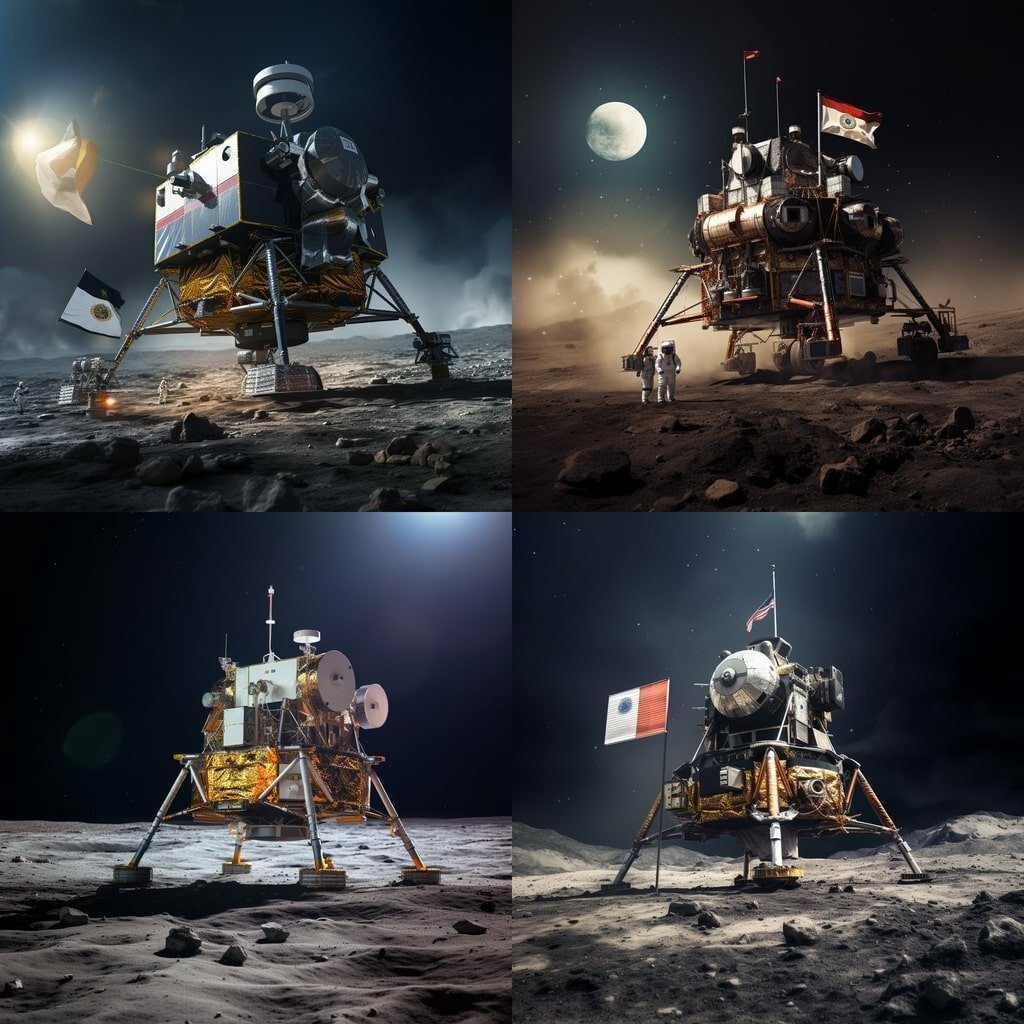 Chandrayaan-3 Lander on the Moon (Image made by Midjourney AI)