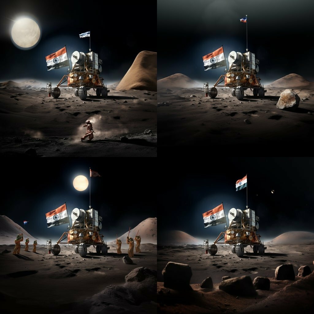 Chandrayaan 3 Landing Site (Image made by Midjourney AI)