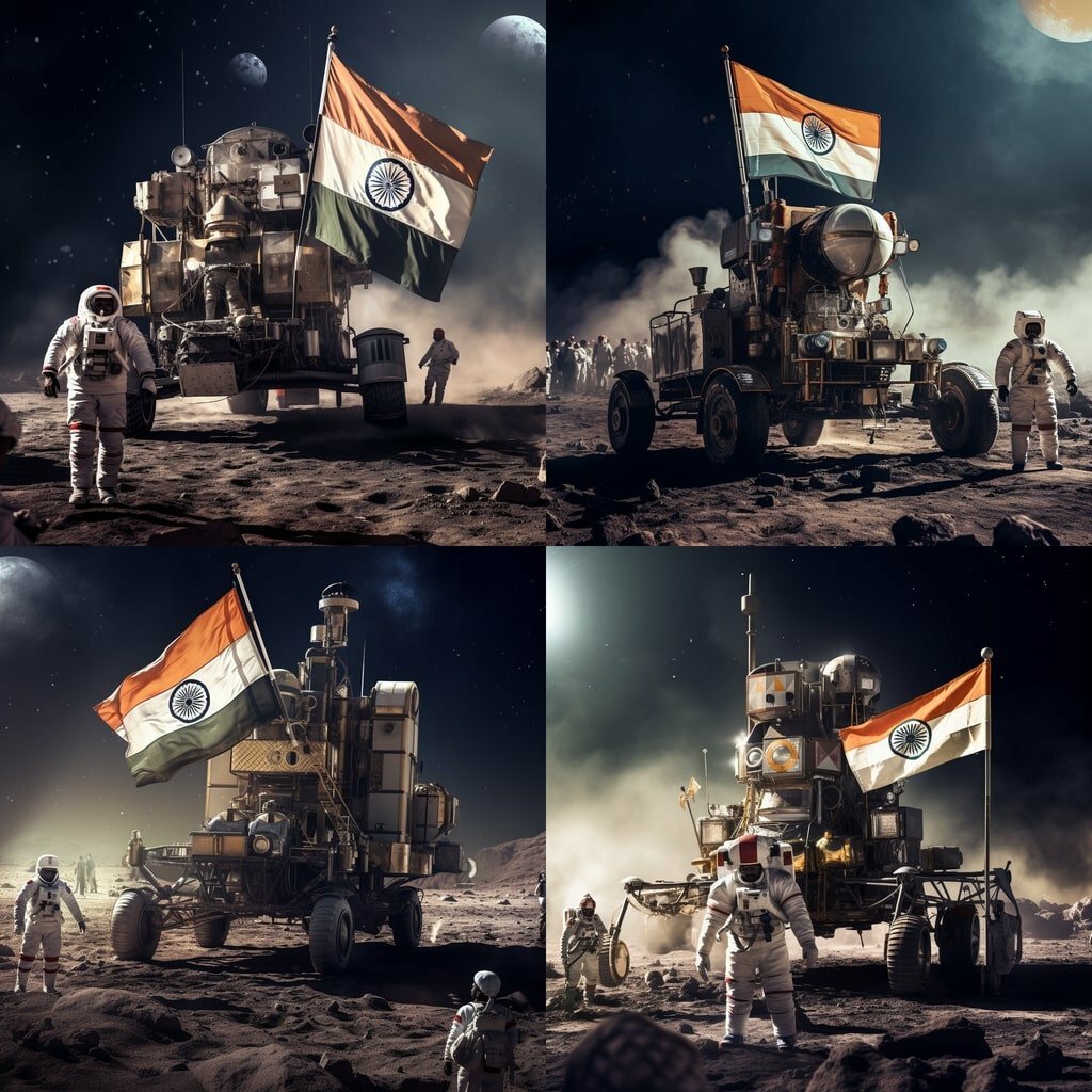 Chandrayaan-3 Moon Landing Successful (Image made by Midjourney AI)