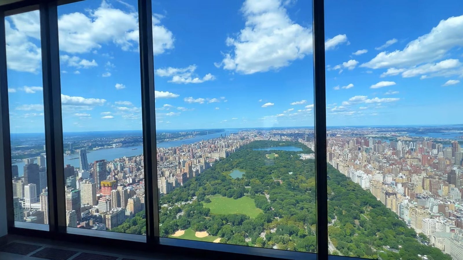 City View from Window Inside Billionaires Penthouse