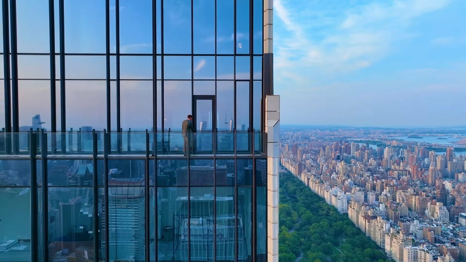 Drone Footage Balcony outside Billionaires Penthouse