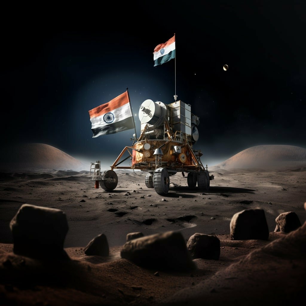 ISRO to attempt lunar landing on the Moon (Image made by Midjourney AI)