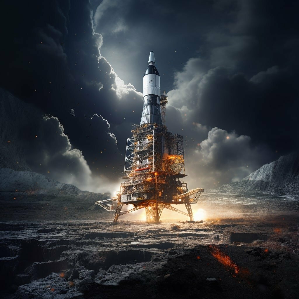 India Moon landing Chandrayaan-3 spacecraft (Image made by Midjourney AI)