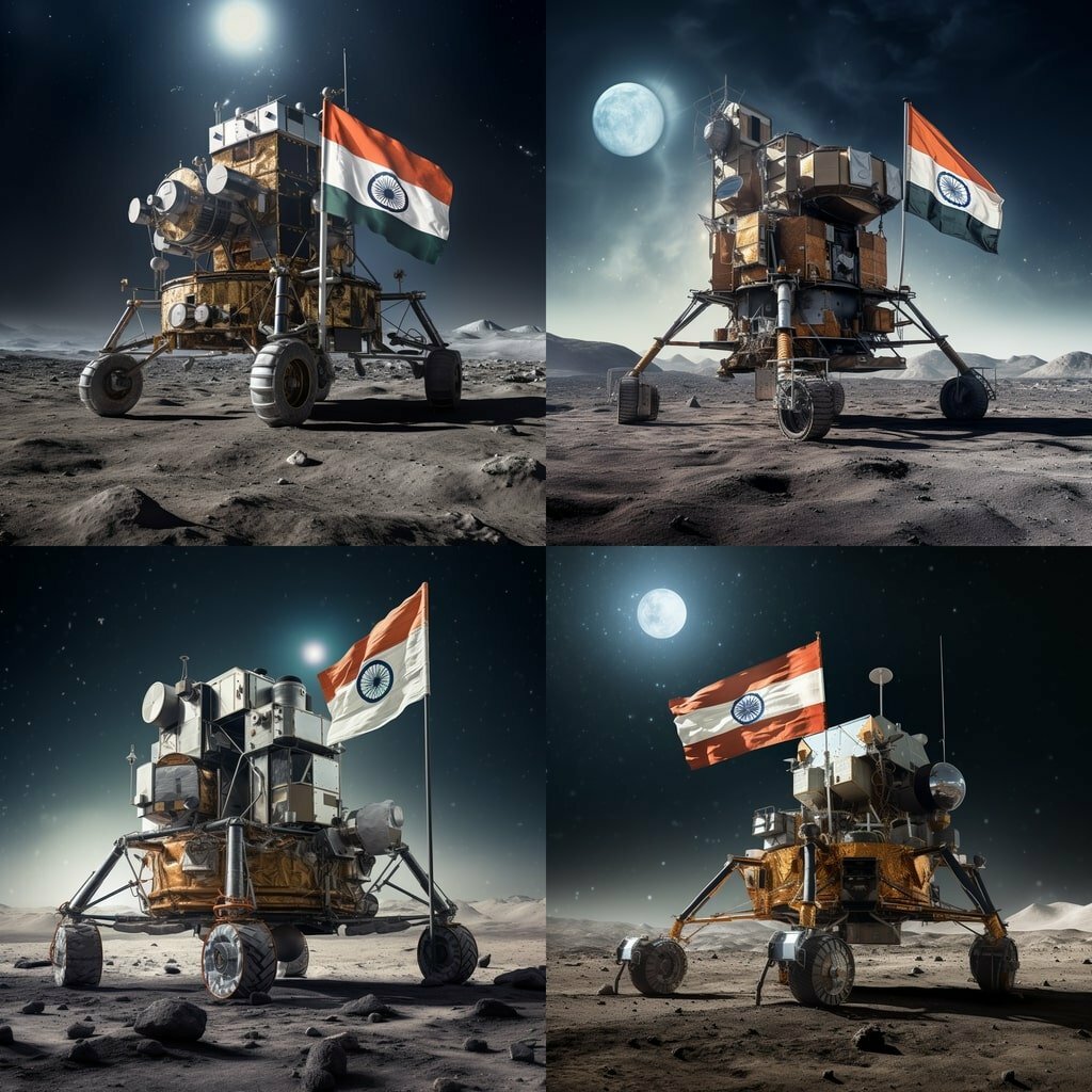 India becomes the fourth country ever to land a spacecraft (Image made by Midjourney AI)