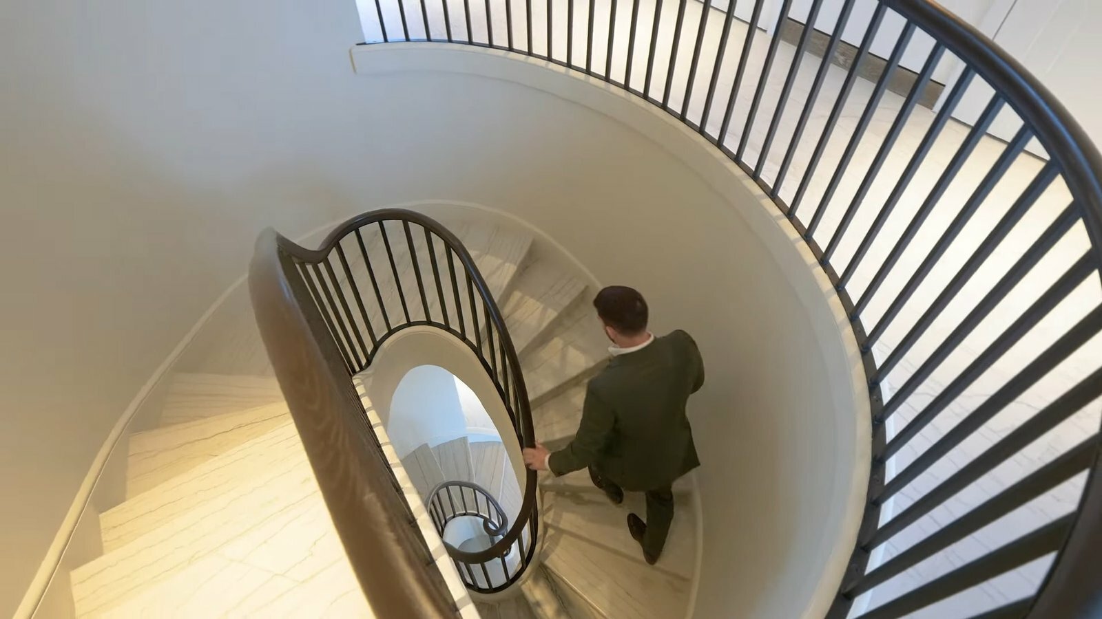 Modern Round Stairs Inside Billionaires Penthouse