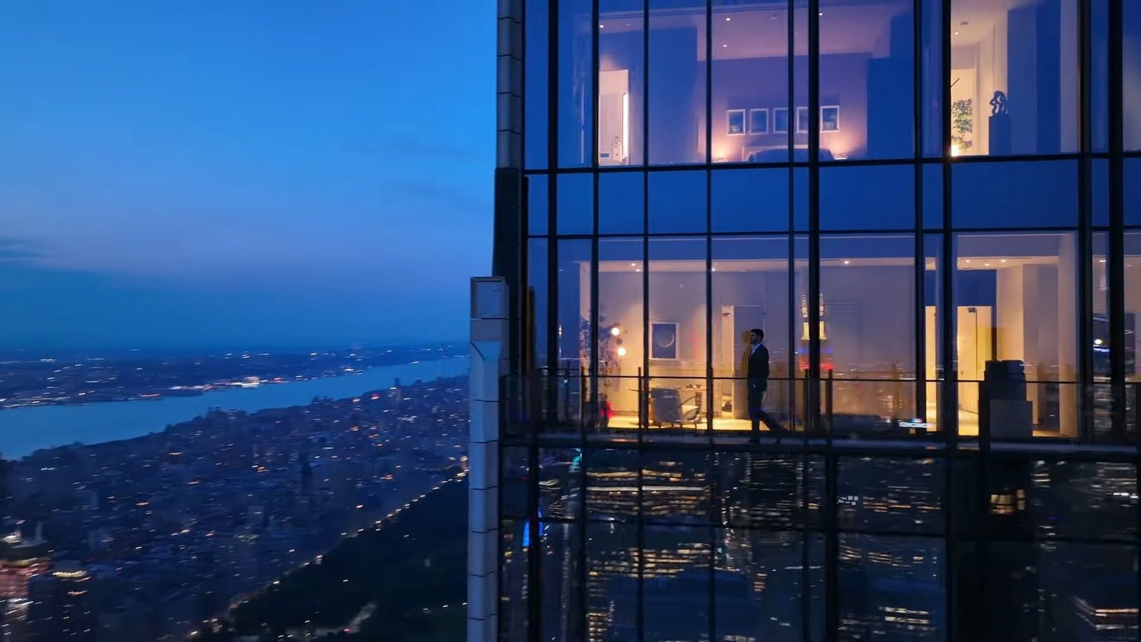 Outside Drone View Billionaires Penthouse