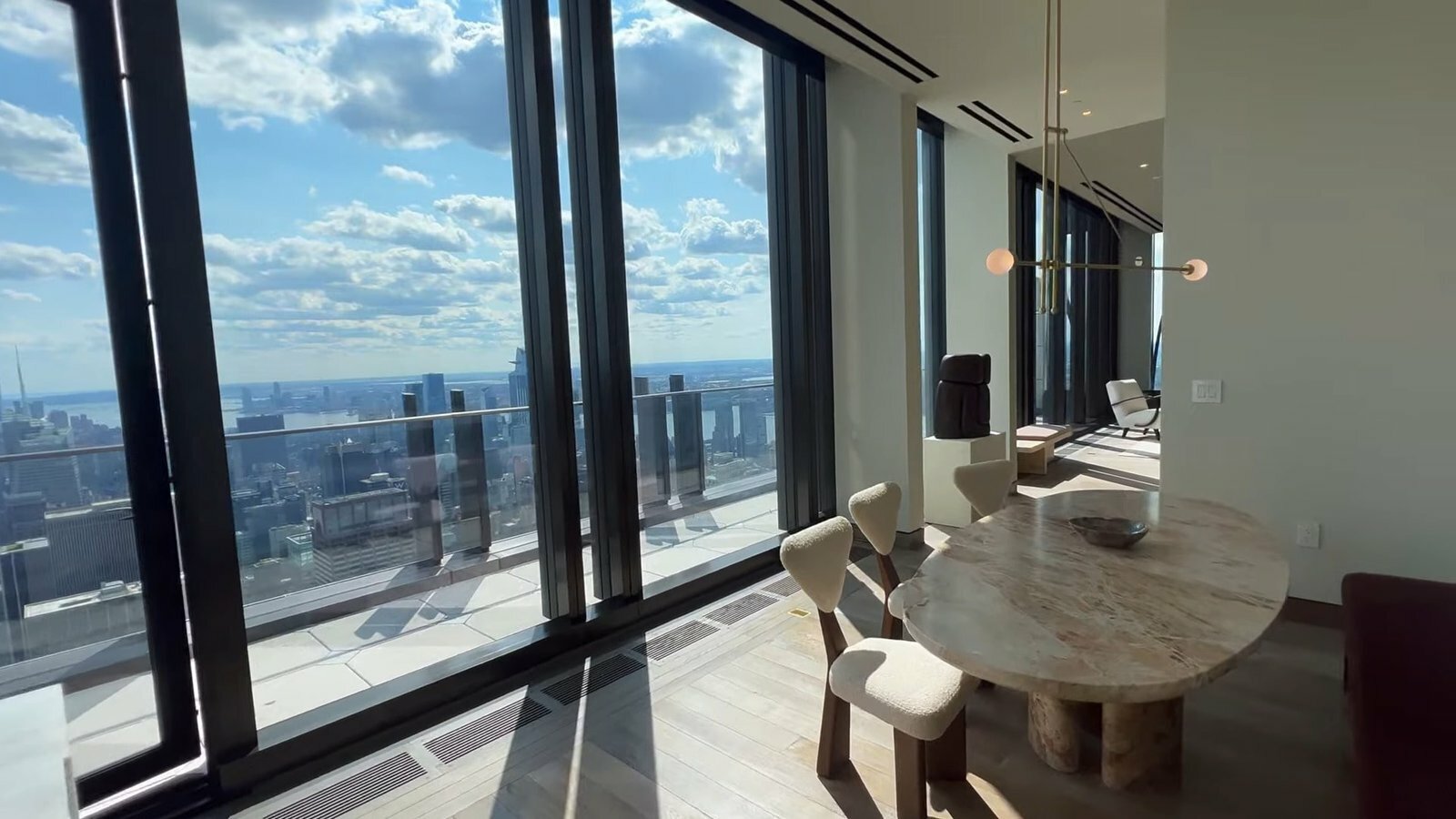 Wooden Table & modern chair Inside Billionaires Penthouse
